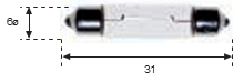 Plafonier 12v 3w SV6 6x31
