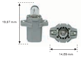 Lámpara Casq.Plast.24v 1,2w B8,3d