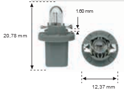 Lámpara Casq.Plast.24v 1,2w B8,5d