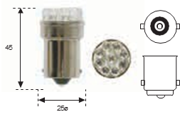 Piloto 12v 5 pcs. LED