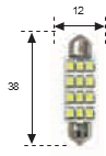 Lámpara LED 1LED Plafonier 38mm 12v 160mA 16 Leds