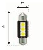 Lámpara LED 1LED Plafonier 41mm 12v 150mA 3 Leds