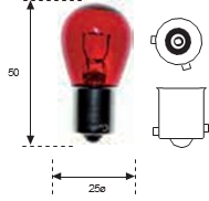 Lámpara  Stop 12v 21w BAU15s (Rojo)