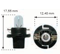 Wedge 12v 1.2w BAX8.4d Negro