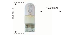 Wedge 12v 1,2w T-10